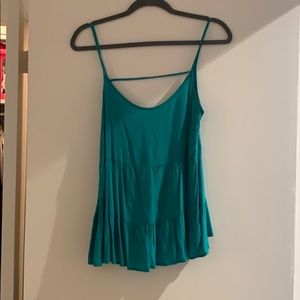 Open back ruffle tank